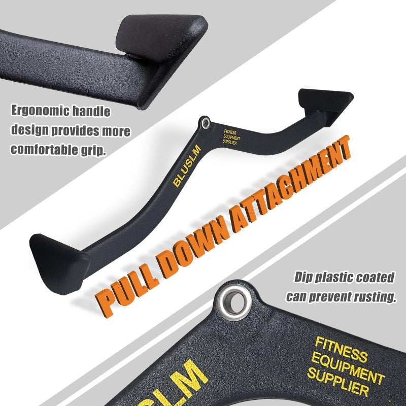 BLUSLM LAT Pull Down Bar for Cable Machine, LAT Pulldown Attachments T-bar V-bar Cable Attachment for Gym, Back Tricep Strength Training Handle (BL4PLUS) - Image 5