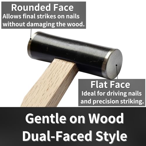 RANSHOU Japanese Carpenter Hammer GENNO 570g / 20 oz Heavy Duty Double Face Woodworking Hammer Wood Handle for Chisel, Japanese Hand Plane, Nail, Made in JAPAN - Image 4
