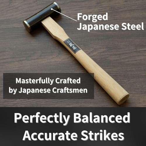 RANSHOU Japanese Carpenter Hammer GENNO 570g / 20 oz Heavy Duty Double Face Woodworking Hammer Wood Handle for Chisel, Japanese Hand Plane, Nail, Made in JAPAN - Image 3
