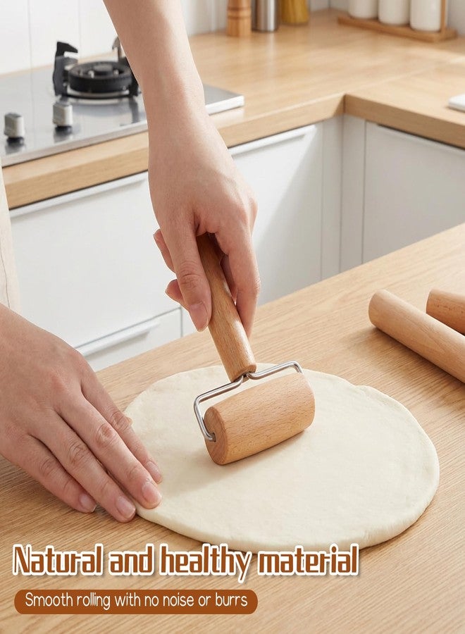 Aeaocvo 2 Pcs Small Rolling Pin with Handle, Wood Rolling Pins, Non-Stick Pizza Roller for Tortilla Cookie Dumpling Home Kitchen Baking Cooking - Image 4