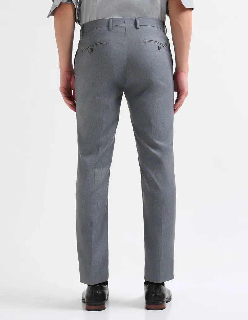 Arrow Grey Dobby Textured Trousers for Men | Best Price UAE