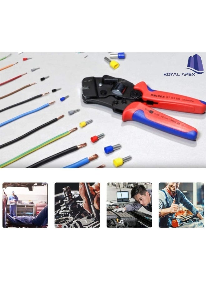 Royal Apex Insulated Ferrules Terminal Block Cord End Wire Tubular Connector, Electrical Crimp Cable Lugs, Terminal Cable Crimp Cable Sleeve for Wire Connection (Pack of 100) (0.75mm - E7508, Blue) - Image 5