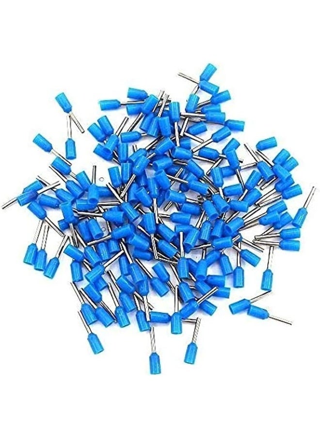 Royal Apex Insulated Ferrules Terminal Block Cord End Wire Tubular Connector, Electrical Crimp Cable Lugs, Terminal Cable Crimp Cable Sleeve for Wire Connection (Pack of 100) (0.75mm - E7508, Blue) - Image 1