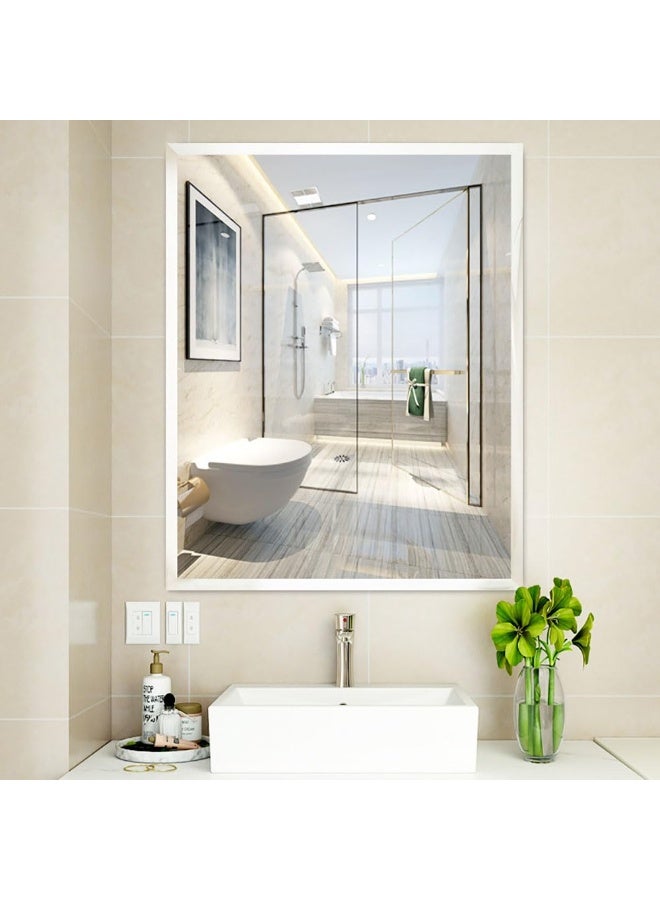 Bathroom Mirror Vanity Makeup Mirror Wall Mounted Frameless Rectangular Mirror for Bathroom Vanity Bedroom Dressing Table Vertical or Horizontal Hanging (50 * 70cm) - Image 4