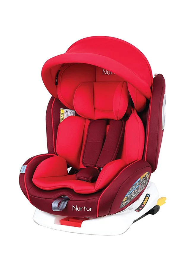 نورتر Ultra Baby 4 In 1 Car Seat Isofix 9-Level Adjustable Headrest And Canopy Upto 36Kg Red