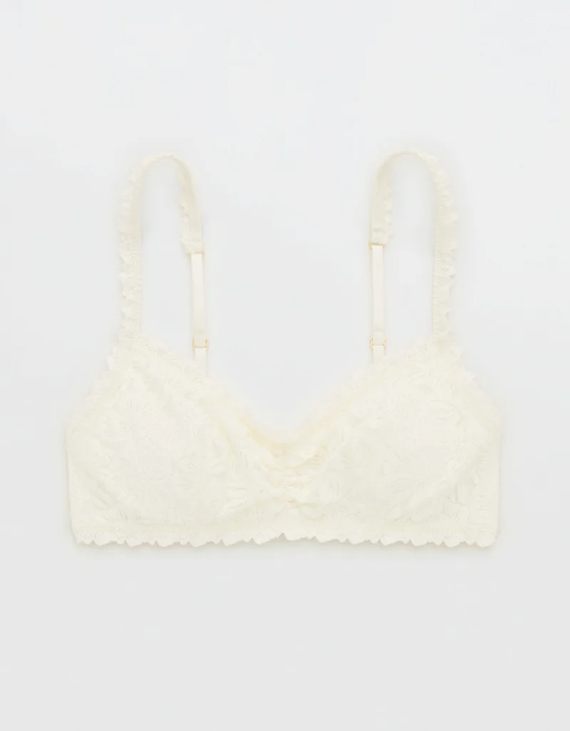 Aerie  Show Off Rosey Lace Padded Plunge Bralette for Women | Best Price UAE