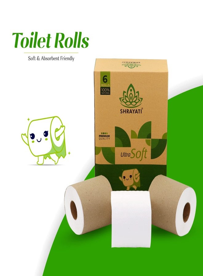 Shrayati Super Soft Toilet Tissue Paper Roll Box With 2 Ply & Biodegradable Material Use In Office, School & Healthcare Pack Of 6 | Toilet Paper | Toilet Roll | Tissue Rolls For Toilet - Image 5