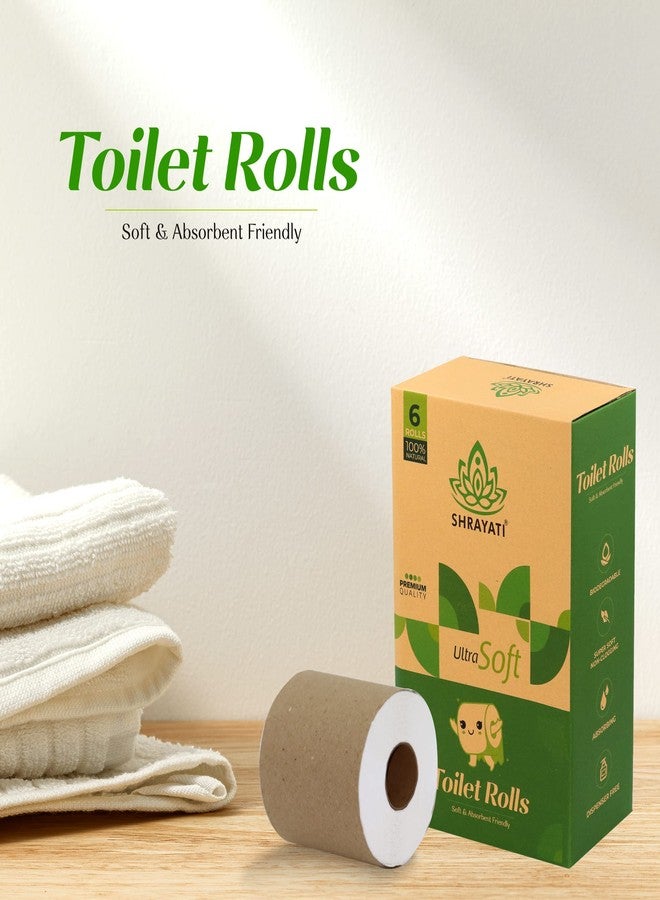Shrayati Super Soft Toilet Tissue Paper Roll Box With 2 Ply & Biodegradable Material Use In Office, School & Healthcare Pack Of 6 | Toilet Paper | Toilet Roll | Tissue Rolls For Toilet - Image 3