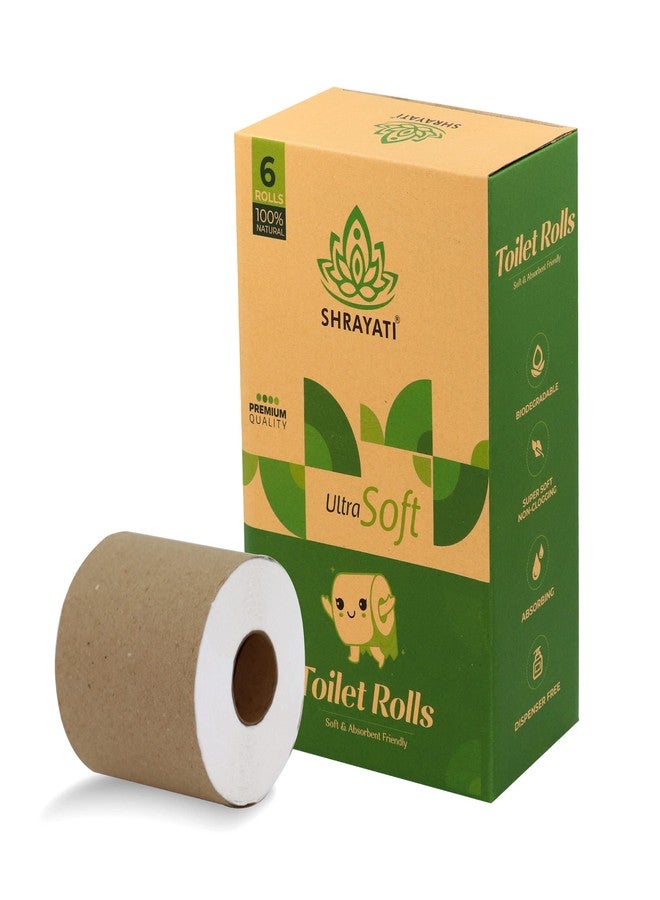 Shrayati Super Soft Toilet Tissue Paper Roll Box With 2 Ply & Biodegradable Material Use In Office, School & Healthcare Pack Of 6 | Toilet Paper | Toilet Roll | Tissue Rolls For Toilet - Image 1