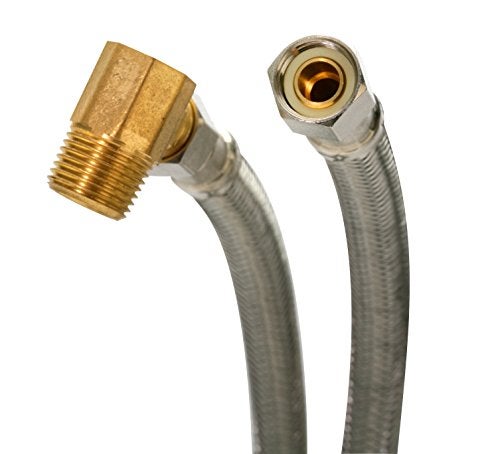 Fluidmaster B6W60 Dishwasher Connector With 3/8-Inch and 3/4-Inch Elbow Fittings, Braided Stainless Steel - 3/8 Female Compression Thread x 3/8 Female Compression Thread, 5 Ft. (60-Inch) Length - Image 4