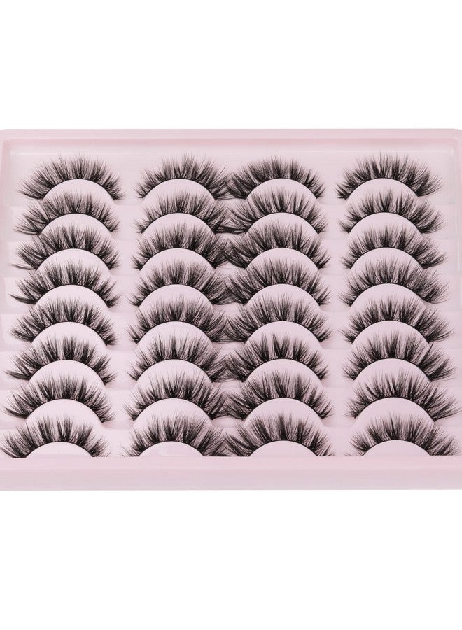 جيمير رموش عين القطة من المينك الصناعي من Wispy رموش صناعية كثيفة متقاطعة ذات مظهر طبيعي مصنوعة يدويًا بجودة عالية وقابلة لإعادة الاستخدام، عبوة مكونة من 16 زوجًا - Image 1