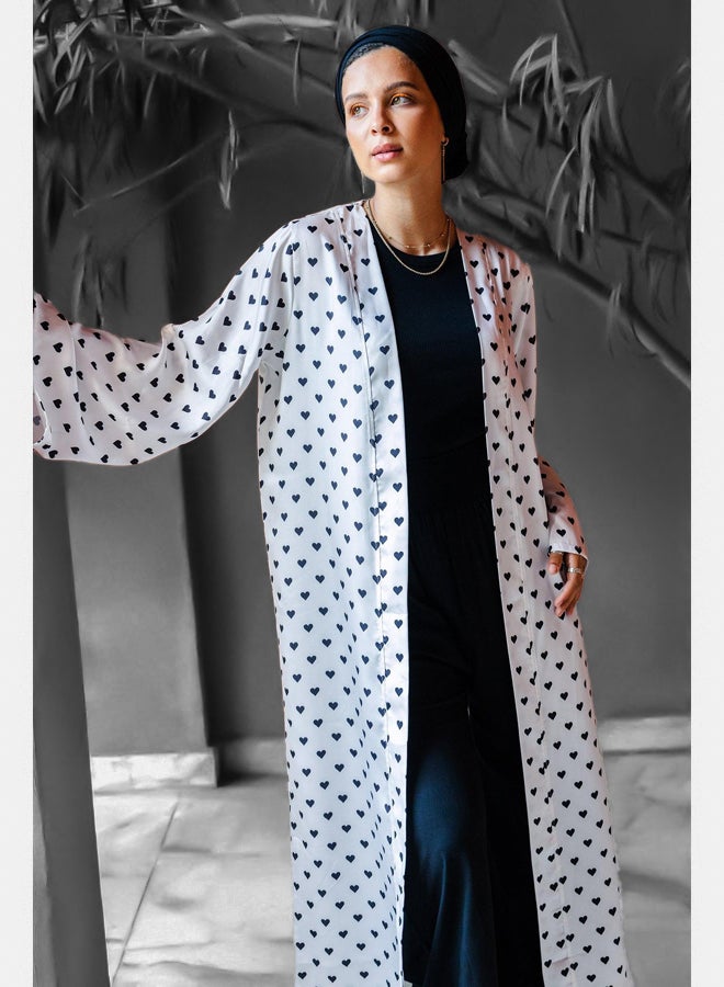 Clue Satin Heart Printed Kimono - Image 3