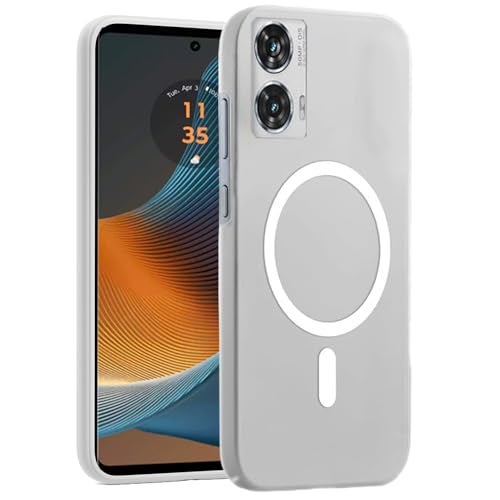 SHINESTAR Back Cover for Motorola Moto Edge 50 Fusion 5G| Frosted Semi-Transparent Slim Case | Only Compatible with Wireless Magnetic Accessories | Hard Back, Matte Finish – White - Image 1