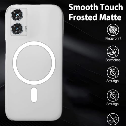 SHINESTAR Back Cover for Motorola Moto Edge 50 Fusion 5G| Frosted Semi-Transparent Slim Case | Only Compatible with Wireless Magnetic Accessories | Hard Back, Matte Finish – White - Image 3