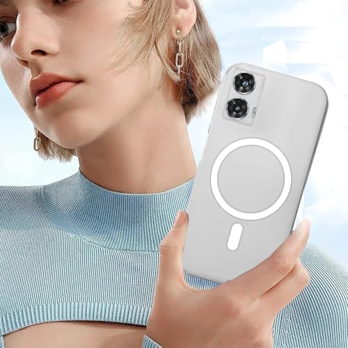 SHINESTAR Back Cover for Motorola Moto Edge 50 Fusion 5G| Frosted Semi-Transparent Slim Case | Only Compatible with Wireless Magnetic Accessories | Hard Back, Matte Finish – White - Image 5