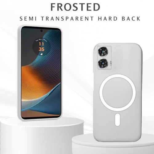 SHINESTAR Back Cover for Motorola Moto Edge 50 Fusion 5G| Frosted Semi-Transparent Slim Case | Only Compatible with Wireless Magnetic Accessories | Hard Back, Matte Finish – White - Image 2