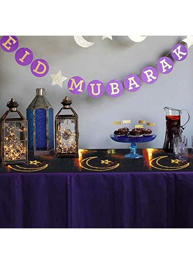GGEROU - Ramadan Table Runner Eid Mubarak Table Runner Ramadan Eid Mubarak Decorations for Home Happy Ramadan MubarakParty Supplies 12 x 70 Inch - Image 1