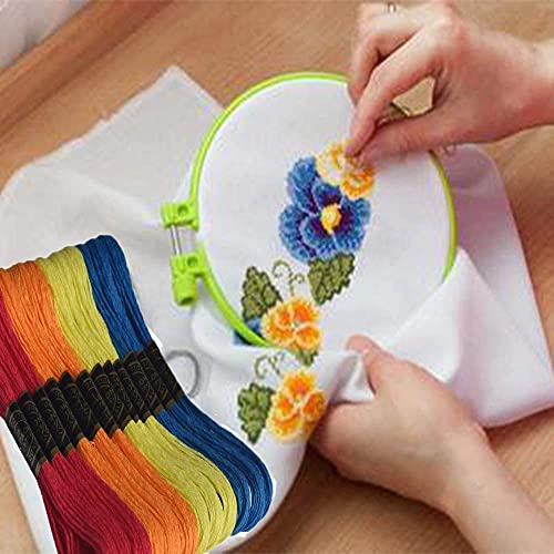 Aakriti Cotton Rainbow Embroidery Floss Skeins for Friendship Bracelets, Cross Stitch, DIY Craft Work - 50Pcs Mixed Color Thread (Multicolor, 60 Gram) - Image 4