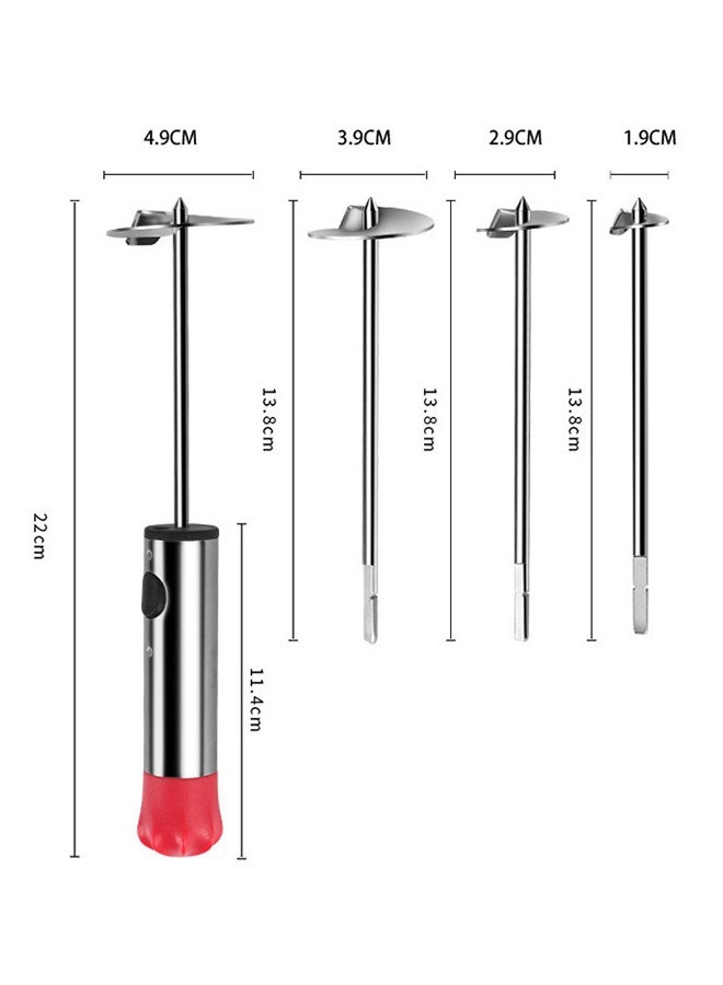غنافوتو مثقاب خضروات من الفولاذ المقاوم للصدأ مثقاب فاكهة من الفولاذ المقاوم للصدأ، آلة حفر الخضروات الحلزونية للخضروات، طقم حلزوني للخضروات، مقبض مريح مع 4 أحجام لتقطيع وتفريغ الكوسة والبطاطس والجزر - Image 3