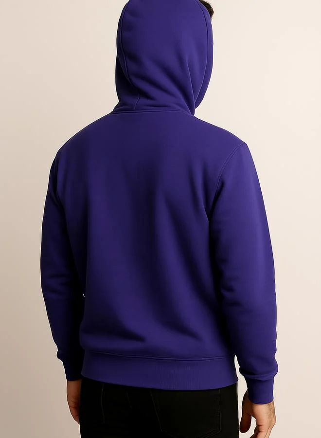 PAUSE Men Purple Graphic Lightning Bolt Pullover Hoodie