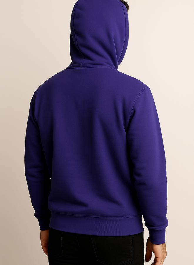 PAUSE Men Purple Graphic Lightning Bolt Pullover Hoodie - Image 2