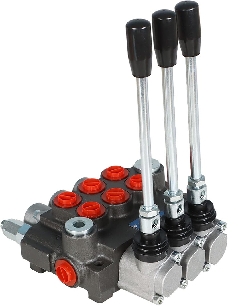 marddpair 3 Spool Hydraulic Directional Control Valve - Double Acting, 13 GPM, 3600 PSI, BSPP Ports for Tractors and Loaders - Image 2
