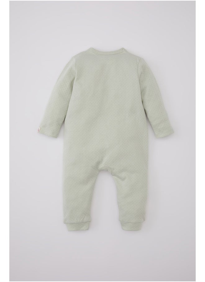DeFacto - Babygirl New Born Regular Fit Wrap Neck Long Sleeve Knitted Overalls - Image 1