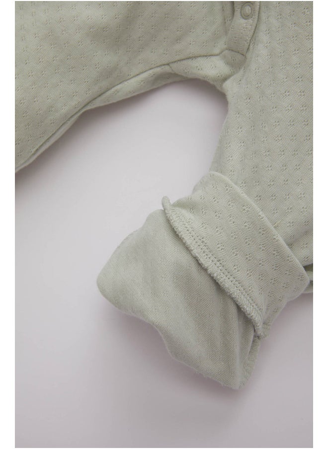 DeFacto - Babygirl New Born Regular Fit Wrap Neck Long Sleeve Knitted Overalls - Image 1