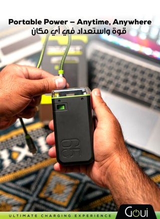 باور بانك بيست بسعة 20,000 ملي أمبير - شاحن محمول بقوة 65 واط مع وظيفة الشحن المتزامن، وشحن سريع لأجهزة آيفون، سامسونج، جالاكسي، آيباد برو، إيربودز، هواوي، الأجهزة اللوحية، أجهزة تحديد المواقع، مشغلات MP3/MP4، و غيرها الكثير - تصميم صغير الحجم و مريح لتوفير طاقة فورية في أي مكان 20000 mAh - view 4