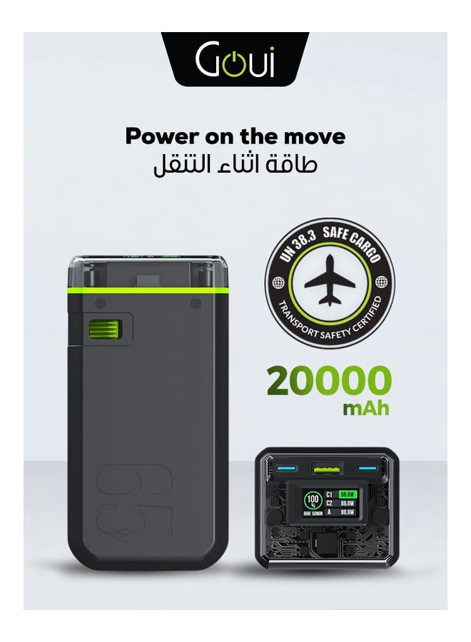 جوي باور بانك بيست بسعة 20,000 ملي أمبير - شاحن محمول بقوة 65 واط مع وظيفة الشحن المتزامن، وشحن سريع لأجهزة آيفون، سامسونج، جالاكسي، آيباد برو، إيربودز، هواوي، الأجهزة اللوحية، أجهزة تحديد المواقع، مشغلات MP3/MP4، و غيرها الكثير - تصميم صغير الحجم و مريح لتوفير طاقة فورية في أي مكان 20000 mAh - Image 1