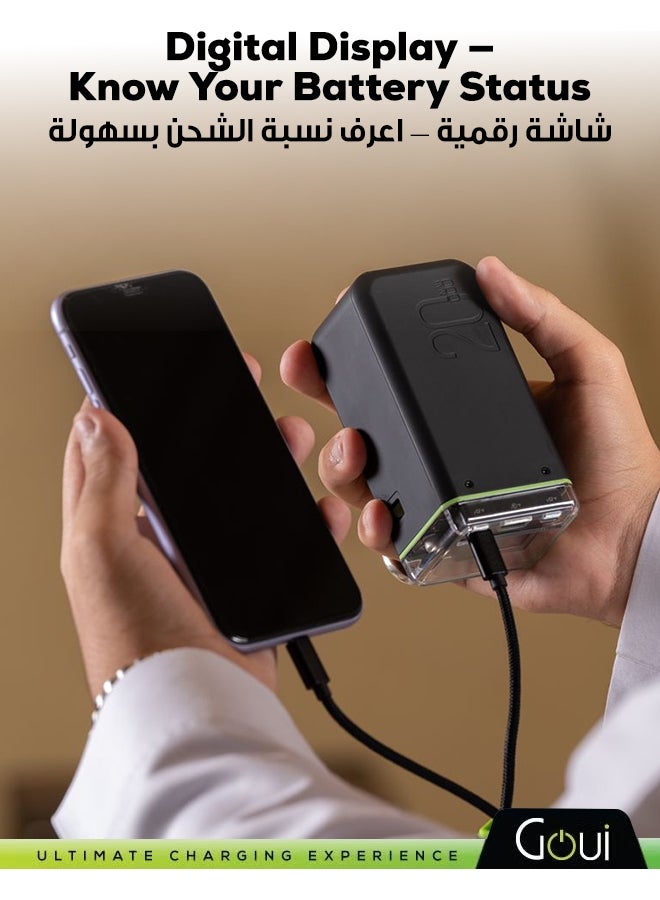 جوي باور بانك بيست بسعة 20,000 ملي أمبير - شاحن محمول بقوة 65 واط مع وظيفة الشحن المتزامن، وشحن سريع لأجهزة آيفون، سامسونج، جالاكسي، آيباد برو، إيربودز، هواوي، الأجهزة اللوحية، أجهزة تحديد المواقع، مشغلات MP3/MP4، و غيرها الكثير - تصميم صغير الحجم و مريح لتوفير طاقة فورية في أي مكان 20000 mAh - Image 5