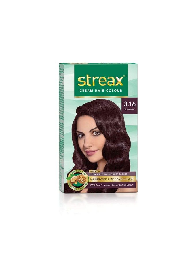 Streax كريم تلوين الشعر 120 مل 3.16 بورجوندي (عبوة واحدة) - Image 1