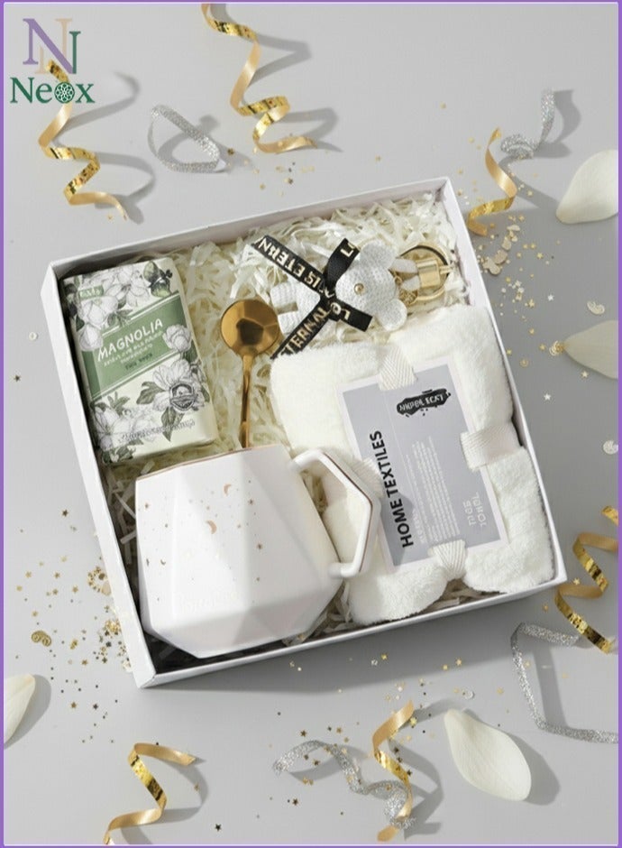 Neox Birthday Gifts ,Gift Baskets for Woman ,Gift Set for Ladies Girls Spa Gift Baskets for Wife Women, Ladies , Girls , Mother ,Sister ,Teacher,Girlfriend and Friends Anniversary Gift with Ceramic Cup for Women - Image 1