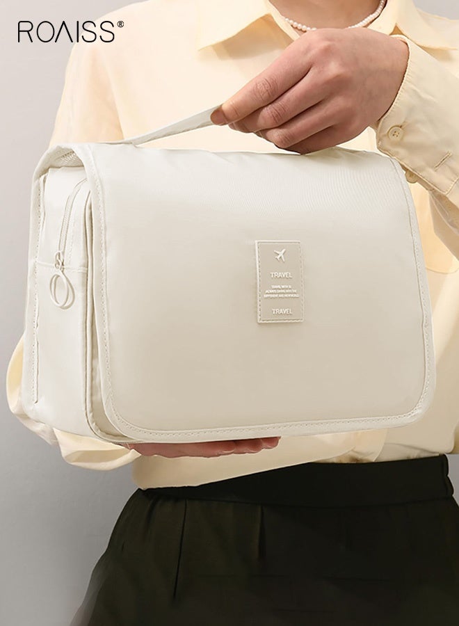 رويس حقيبة أدوات تجميل معلقة للسفر، حقيبة أدوات تجميل قابلة للتعليق، مصنوعة من البوليستر، متعددة الجيوب، سميكة ومقاومة للماء، حقيبة سفر عملية قابلة للتعليق، مناسبة للرحلات والسفرات التجارية. - Image 2