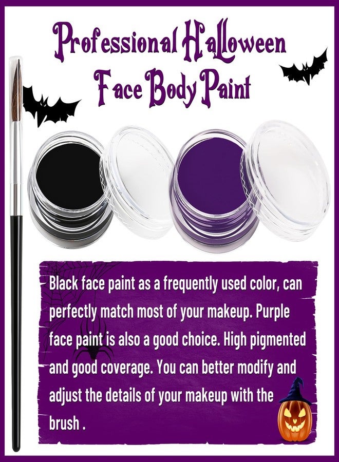 BOBISUKA Halloween Face Body Paint Kit, Professional Oil Based Face Painting for Witch Ursula Spider Skull Skeleton Clown Goth Costume Cosplay Stage SFX Makeup - Image 3