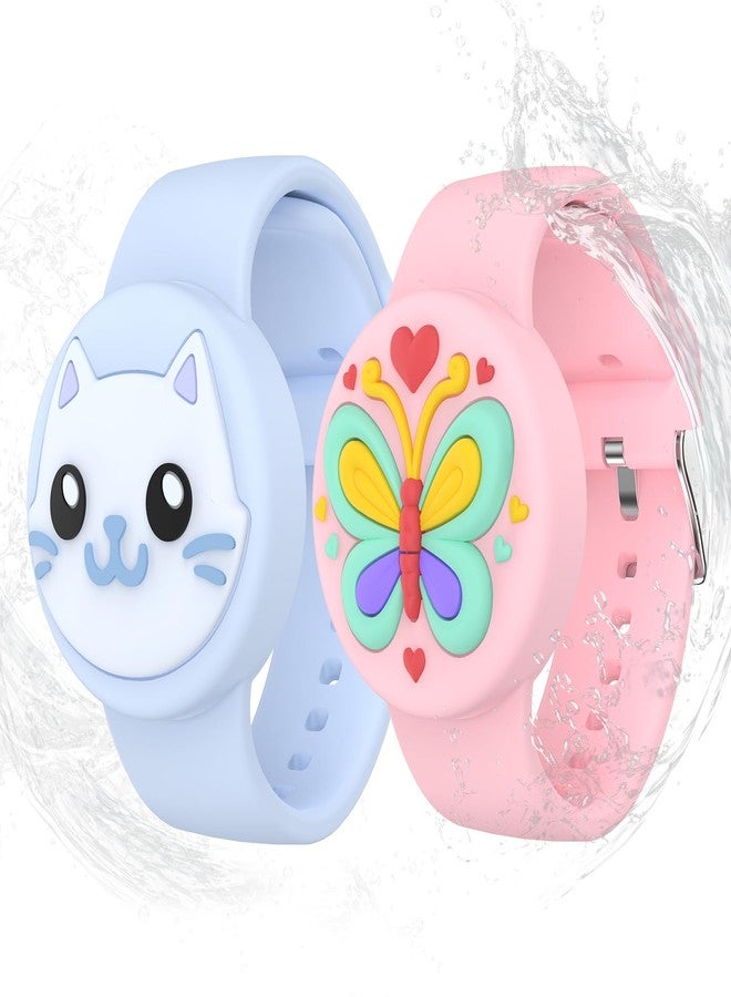 typecase Waterproof Air tag Bracelets for Kids (2 Pack) - Soft Silicone Hidden Air tag Wristband - Lightweight GPS Tracker Holder Compatible with Apple Airtag Band for Child - Image 1