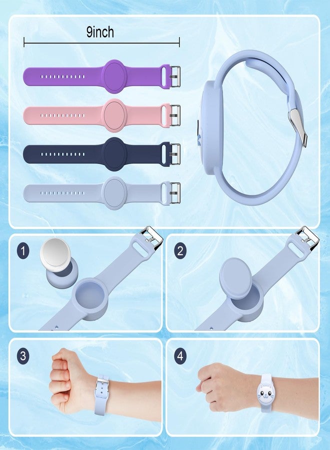 typecase Waterproof Air tag Bracelets for Kids (2 Pack) - Soft Silicone Hidden Air tag Wristband - Lightweight GPS Tracker Holder Compatible with Apple Airtag Band for Child - Image 4