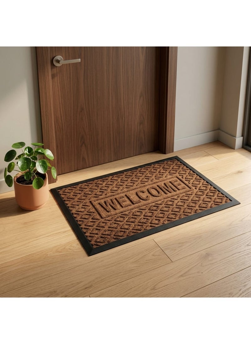 Brown Door Mat, Entrance Rug, Non-Slip Floor Mat, 60x40 cm - 60x40 سم - Image 5