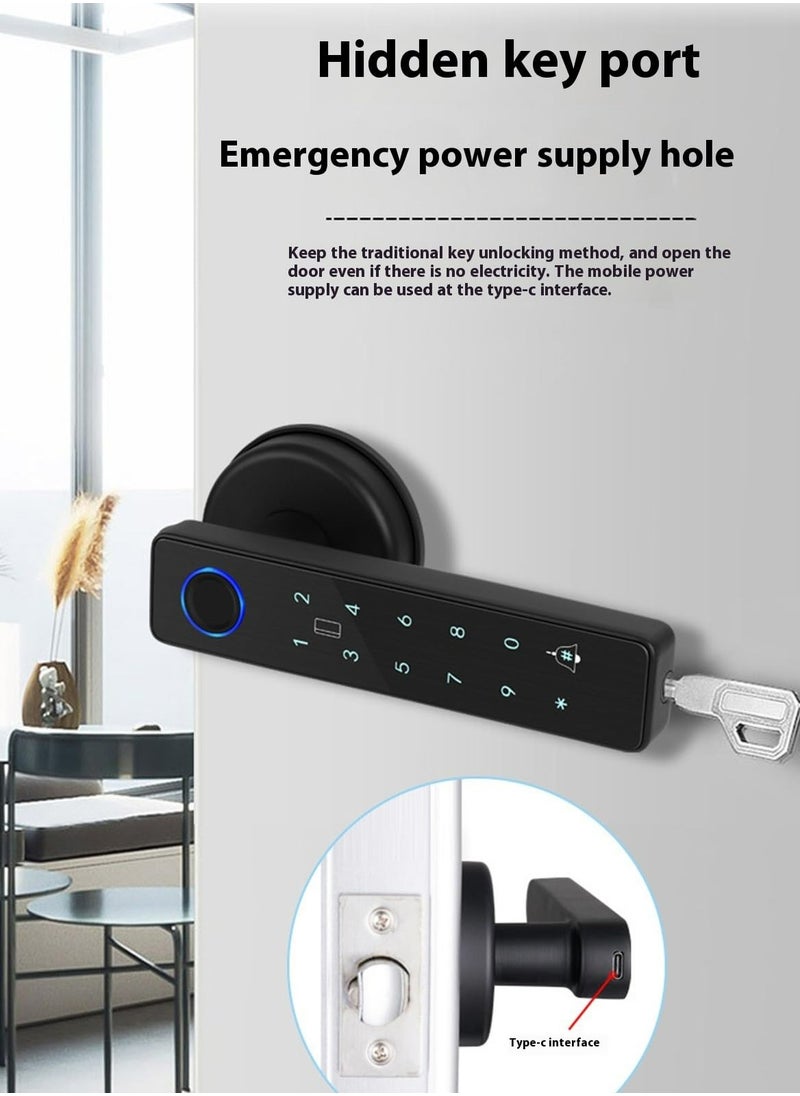 Dominy - Smart Door Lock, TuYa Smart Life APP, WIFI Fingerprint Electronic Door Lock, Fingerprint Swipe Card Password Key - Image 1