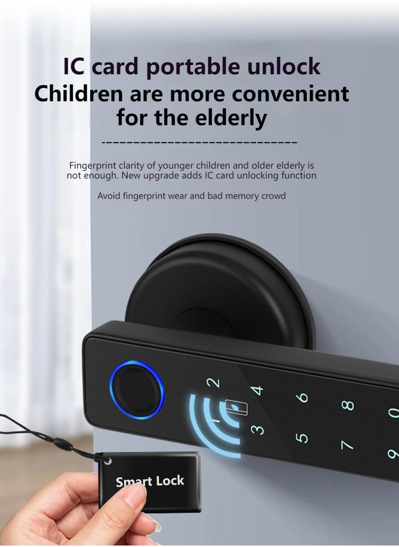 Dominy - Smart Door Lock, TuYa Smart Life APP, WIFI Fingerprint Electronic Door Lock, Fingerprint Swipe Card Password Key - Image 1