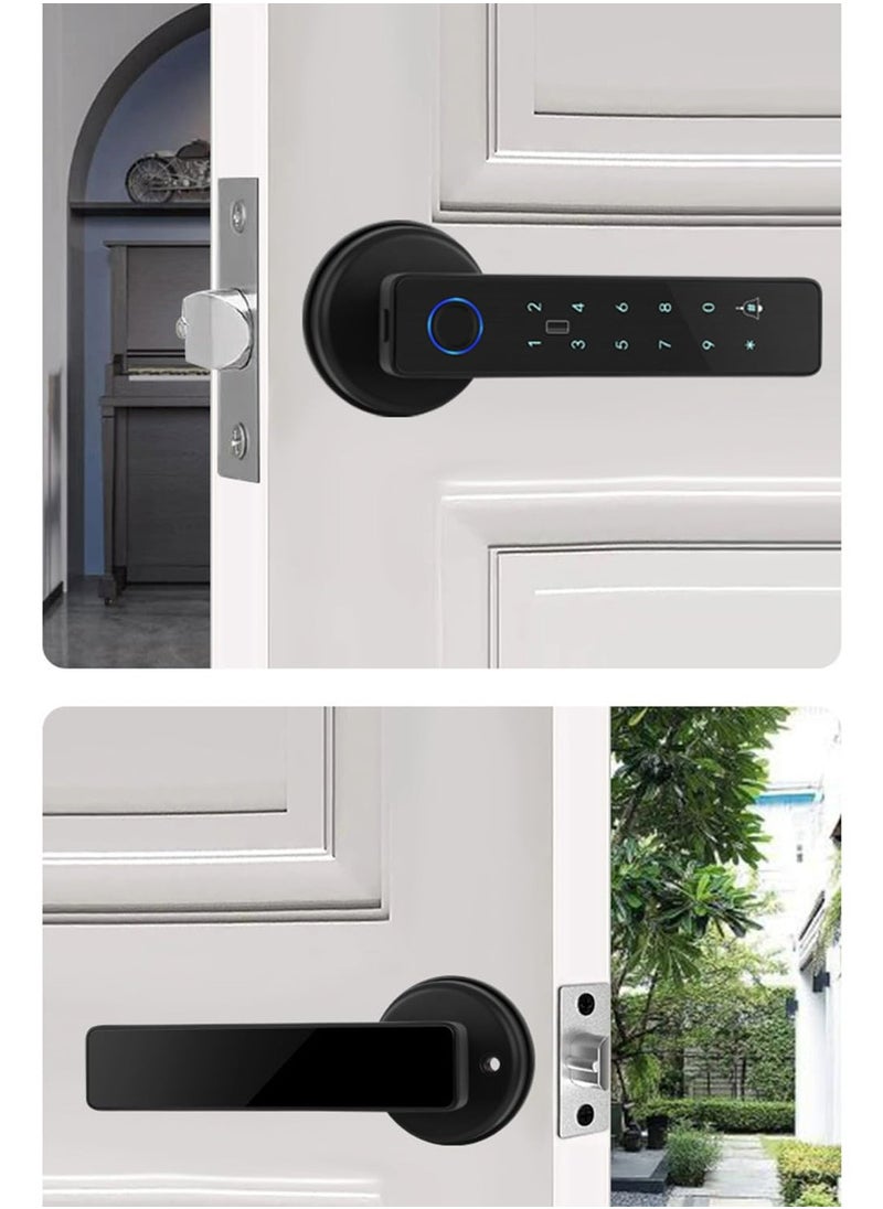 Dominy - Smart Door Lock, TuYa Smart Life APP, WIFI Fingerprint Electronic Door Lock, Fingerprint Swipe Card Password Key - Image 1