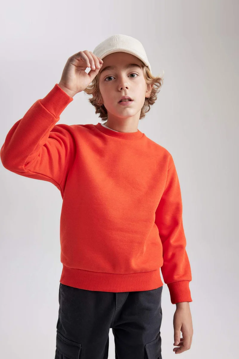 ديفاكتو Boy Regular Fit Crew Neck Sweatshirt