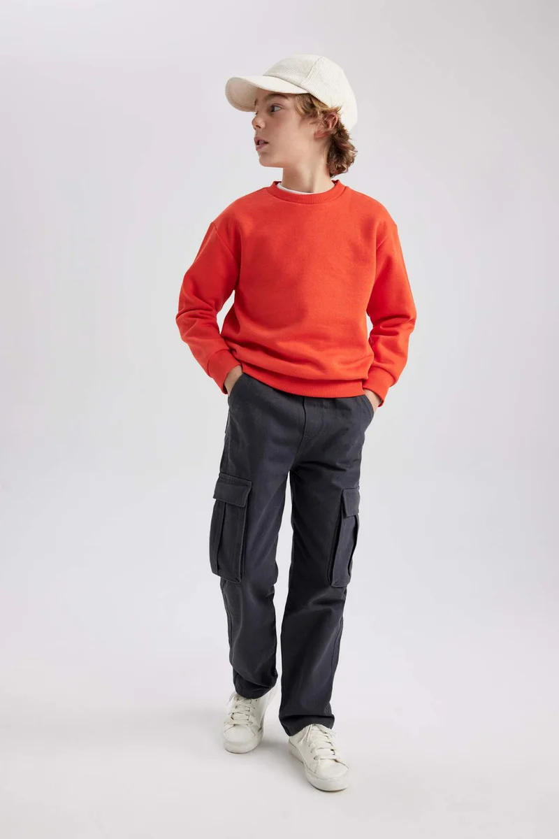 ديفاكتو Boy Regular Fit Crew Neck Sweatshirt