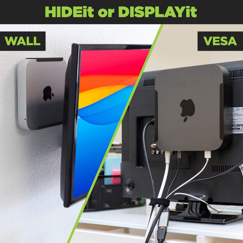 HIDEit Mounts MiniU Bracket for Mac mini - US Patent, American Company - Steel Wall Mount, Under Desk Mount, VESA Monitor Mount for Mac mini - Compatible with Mac mini M1 - Image 3