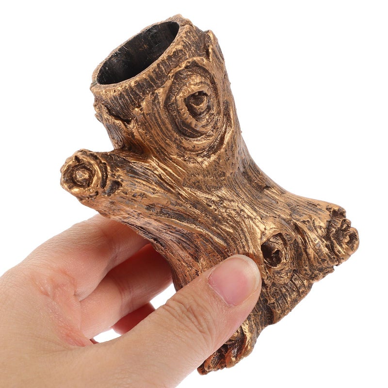 Vintage Tree Stump Candle Holder Pair Resin Wedding Party Centerpiece Table Decor - Image 5
