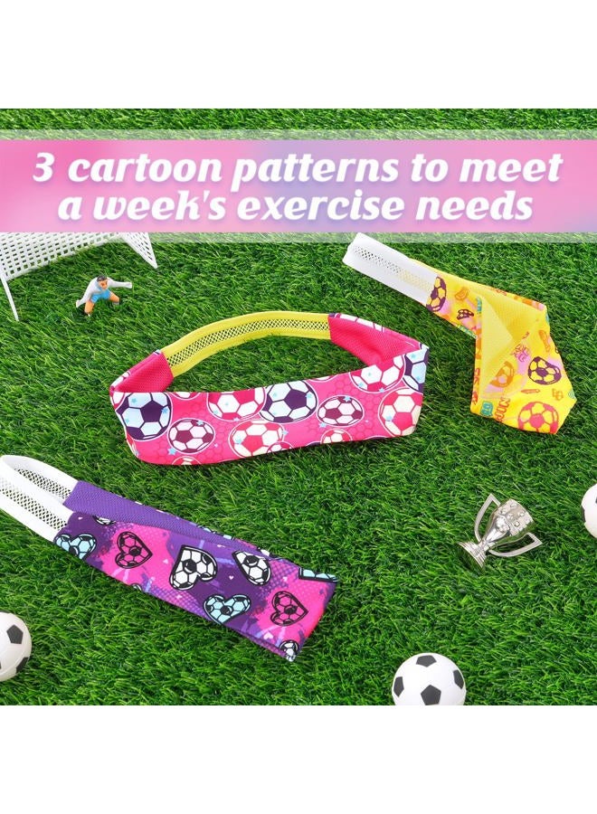 WAWSAM Kids Sports Headbands for Boys Girls - 3 Pack Soccer Sweatbands for Kids, Athletic Headbands for Running, Basketball, Football, and Outdoor Play, Ages 4-9 (Pink&Yellow&Purple) - Image 5