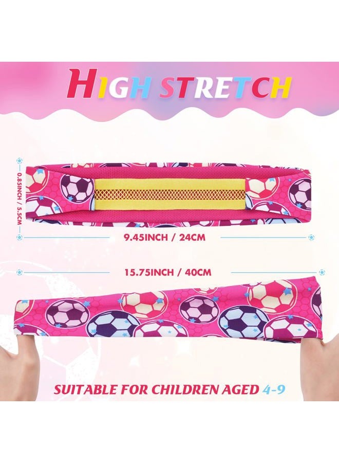WAWSAM Kids Sports Headbands for Boys Girls - 3 Pack Soccer Sweatbands for Kids, Athletic Headbands for Running, Basketball, Football, and Outdoor Play, Ages 4-9 (Pink&Yellow&Purple) - Image 2
