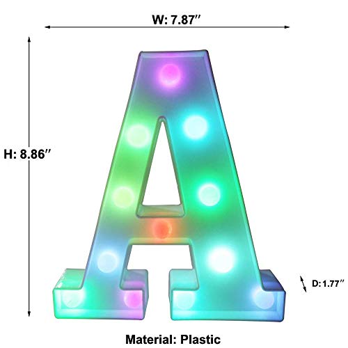 Pooqla Colorful LED Marquee Letter Lights with Remote – Light Up Marquee Signs – Party Bar Letters with Lights Decorations for the Home - Multicolor A - Image 5