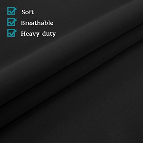 Flamingo P Blackout Tricia Window Door Curtains, Thermal Insulated Noise Reducing Privacy Patio Door/French Door/Glass Door Curtain Panels Rod Pocket, 2 Panels, Each 26" x 68", Black - Image 4
