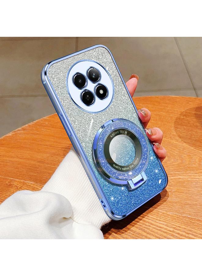 اس-توب جراب لهاتف Realme 12 5G مطلي بطبقة لامعة متدرجة اللون مع حامل دائري من مادة TPU - Image 1
